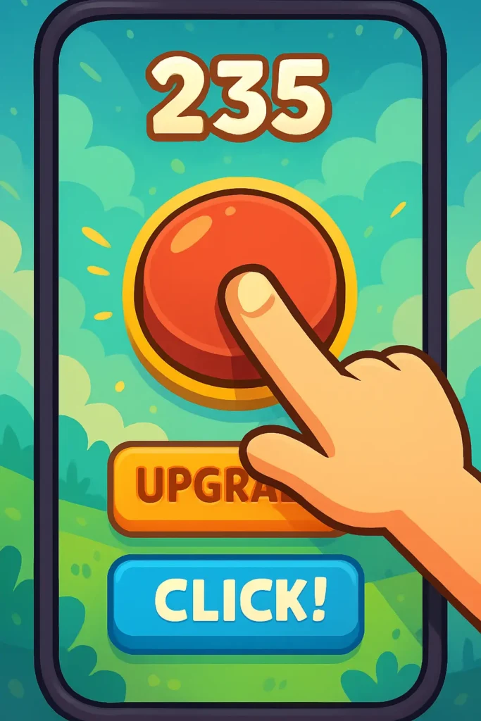 Fast-paced button clicker mobile game