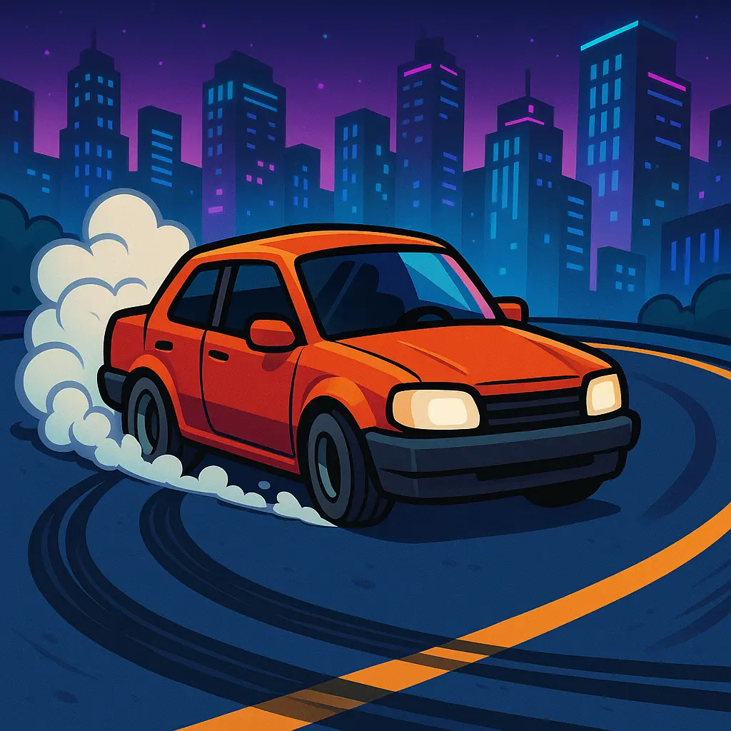 Car drifting sharply in Drift Boss game