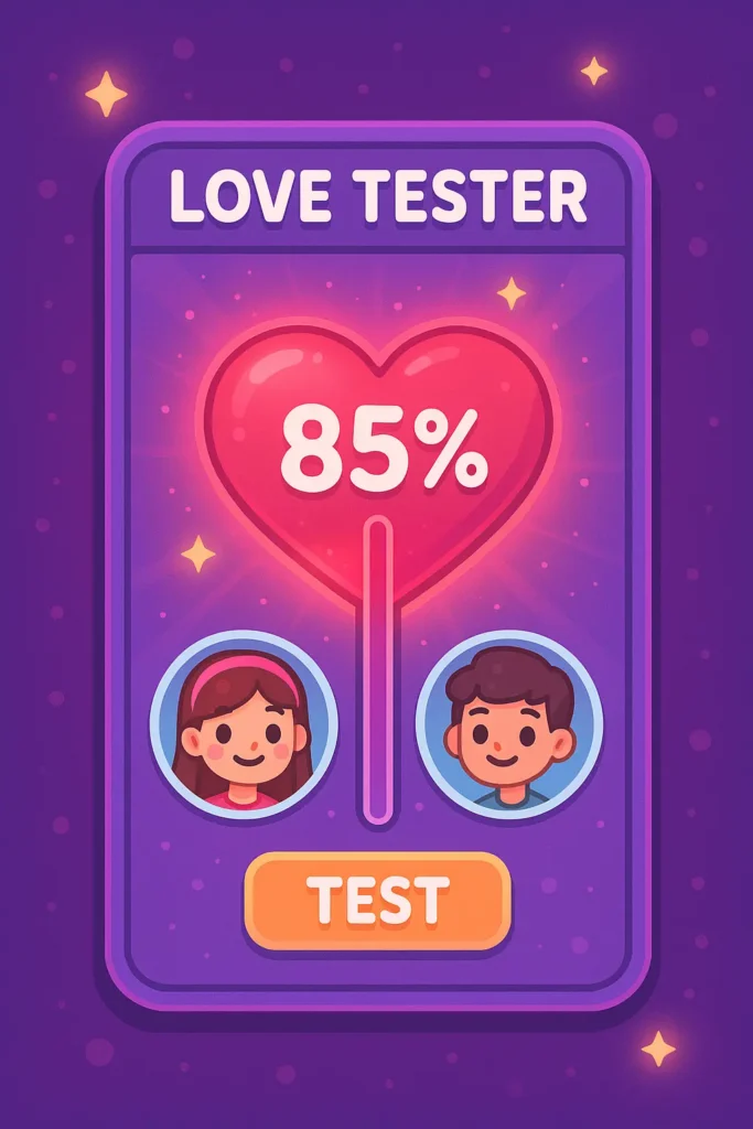 Love compatibility meter in Love Tester game