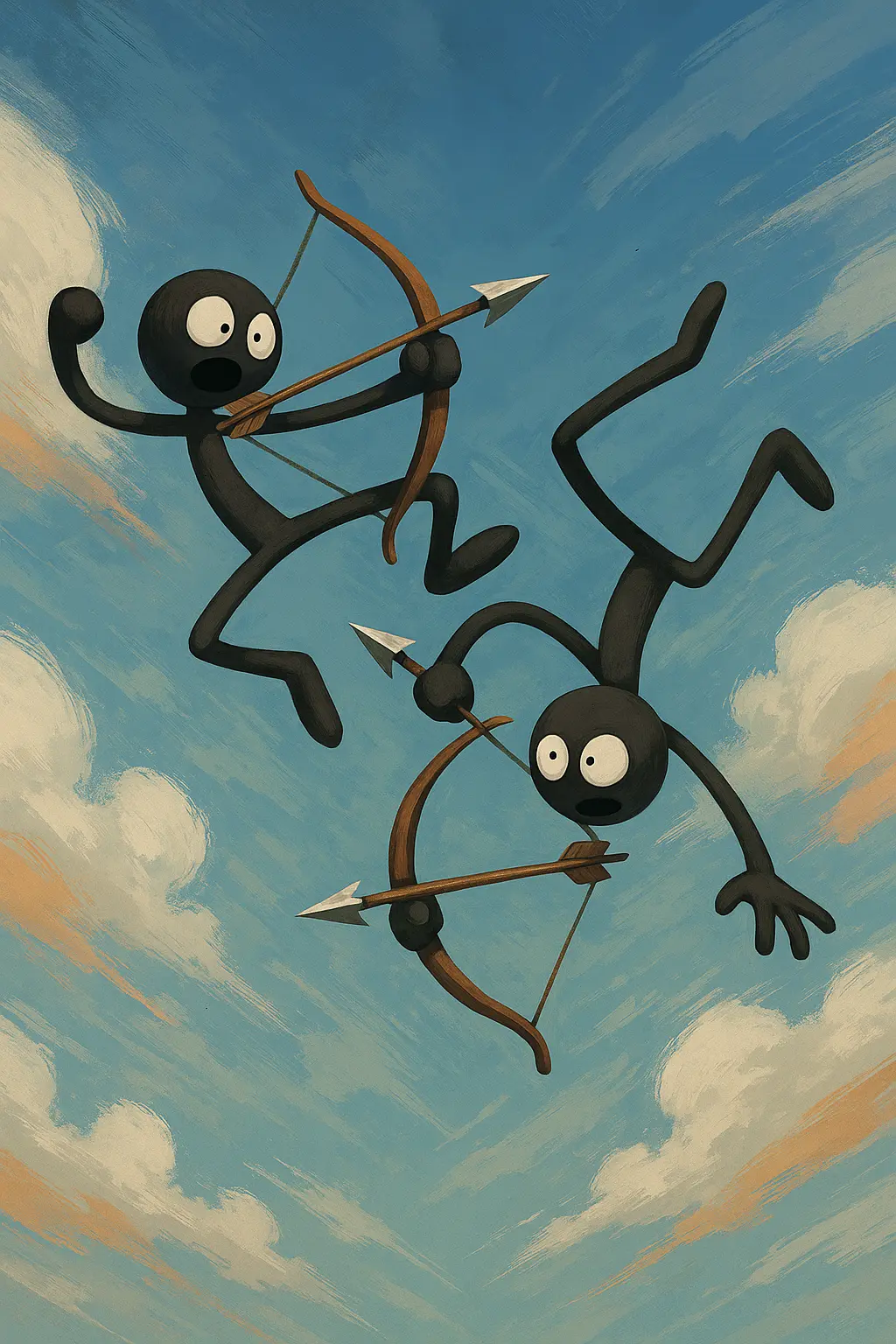 Two ragdoll characters battling in Ragdoll Archers